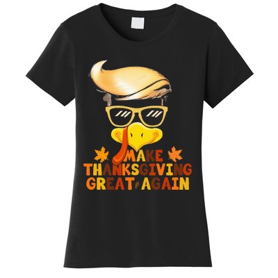 Make Thanksgiving Great Again Trump Turkey Funny 2024 Women's T-Shirt