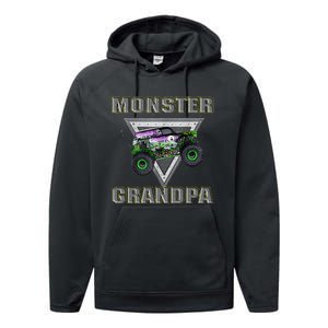 Monster Truck Grandpa Monster Truck Are My Jam Truck Lovers Performance Fleece Hoodie