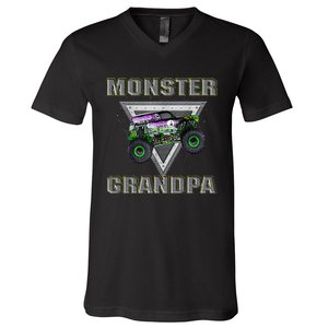 Monster Truck Grandpa Monster Truck Are My Jam Truck Lovers V-Neck T-Shirt