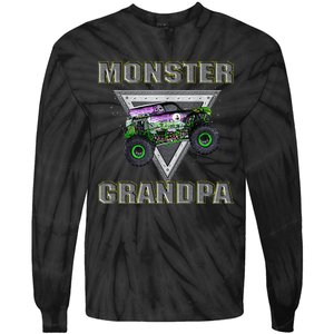 Monster Truck Grandpa Monster Truck Are My Jam Truck Lovers Tie-Dye Long Sleeve Shirt