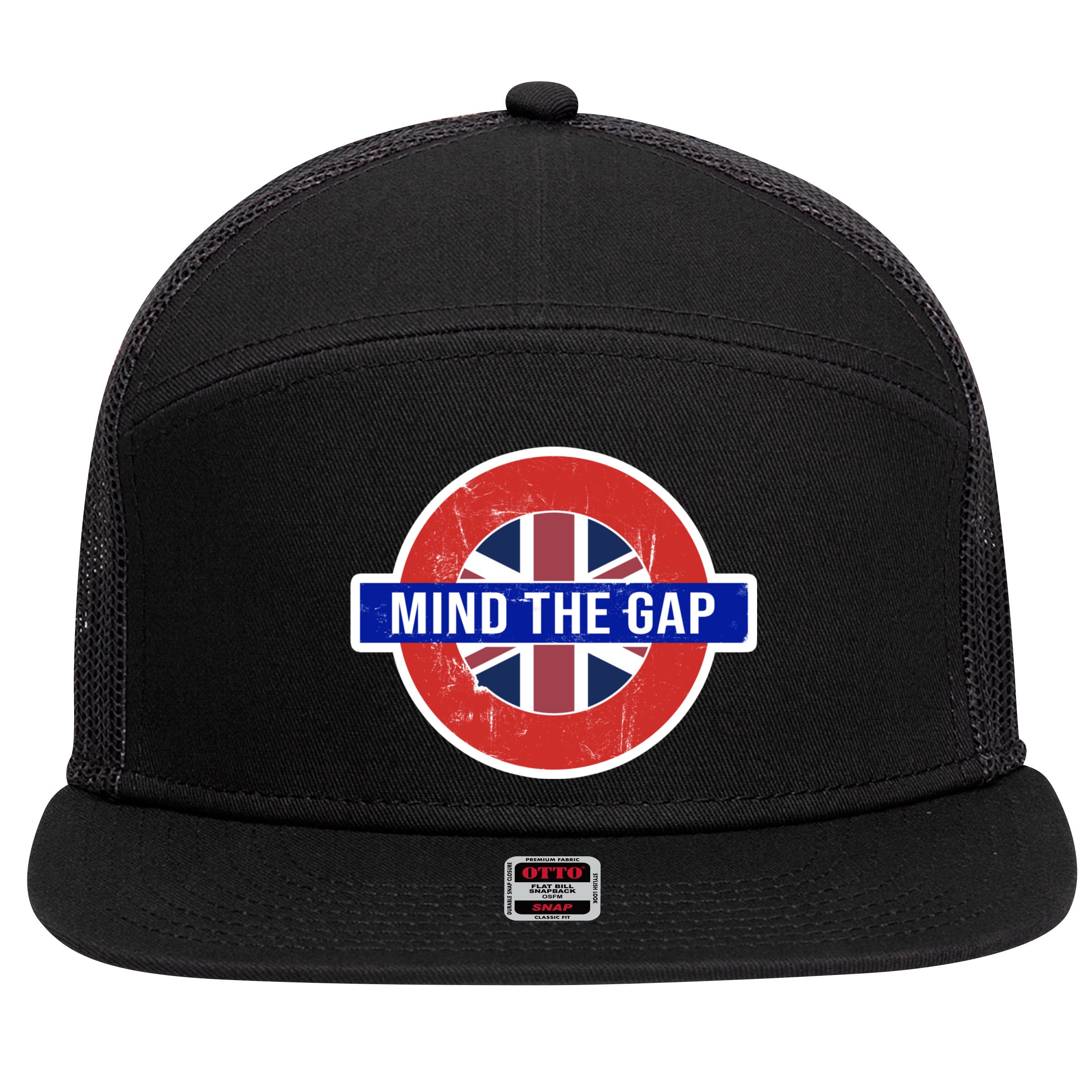 Mind The Gap Great London Vacation Tourist / Travel Gift 7 Panel Mesh Trucker Snapback Hat