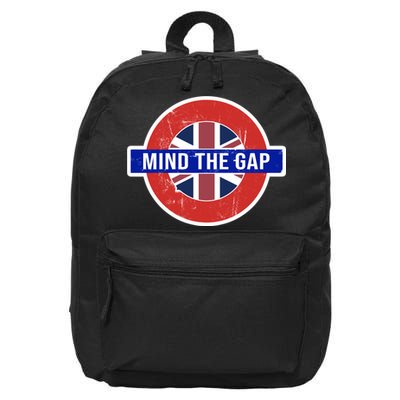 Mind The Gap Great London Vacation Tourist / Travel Gift 16 in Basic Backpack