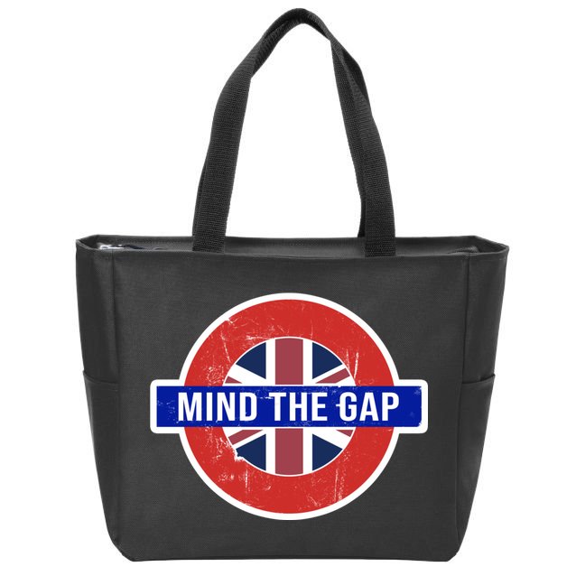Mind The Gap Great London Vacation Tourist / Travel Gift Zip Tote Bag