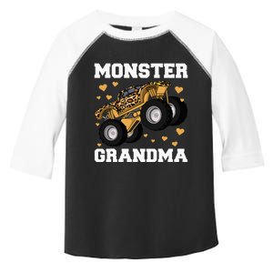 Monster Truck Grandma Leopard Birthday  Grandma Toddler Fine Jersey T-Shirt