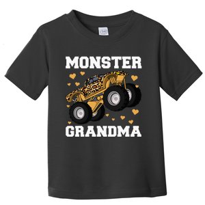 Monster Truck Grandma Leopard Birthday  Grandma Toddler T-Shirt