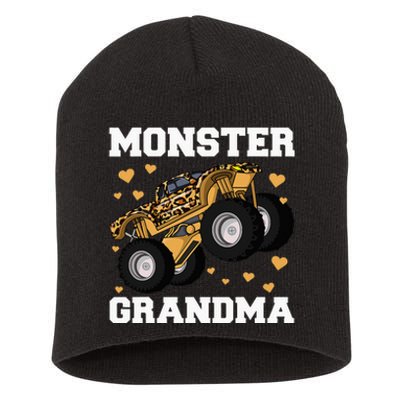 Monster Truck Grandma Leopard Birthday  Grandma Short Acrylic Beanie