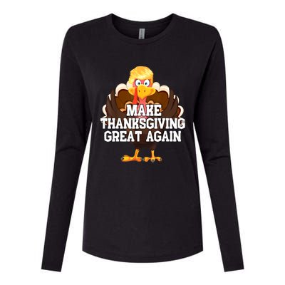 Make Thanksgiving Great Again Trump Turkey Funny Gifts Womens Cotton Relaxed Long Sleeve T-Shirt