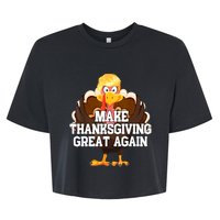 Make Thanksgiving Great Again Trump Turkey Funny Gifts Bella+Canvas Jersey Crop Tee