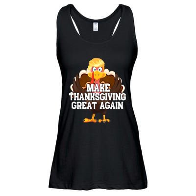 Make Thanksgiving Great Again Trump Turkey Funny Gifts Ladies Essential Flowy Tank