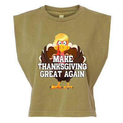 Make Thanksgiving Great Again Trump Turkey Funny Gifts Garment-Dyed Women's Muscle Tee