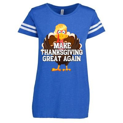 Make Thanksgiving Great Again Trump Turkey Funny Gifts Enza Ladies Jersey Football T-Shirt