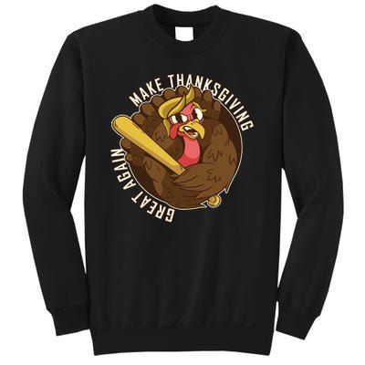 Make Thanksgiving Great Again Pro Trump Turkey Bat Sweatshirt