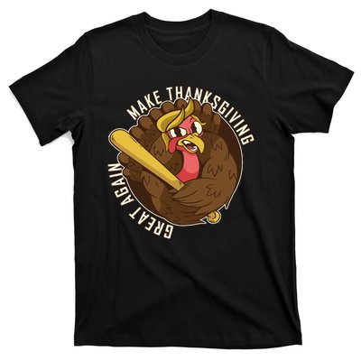 Make Thanksgiving Great Again Pro Trump Turkey Bat T-Shirt