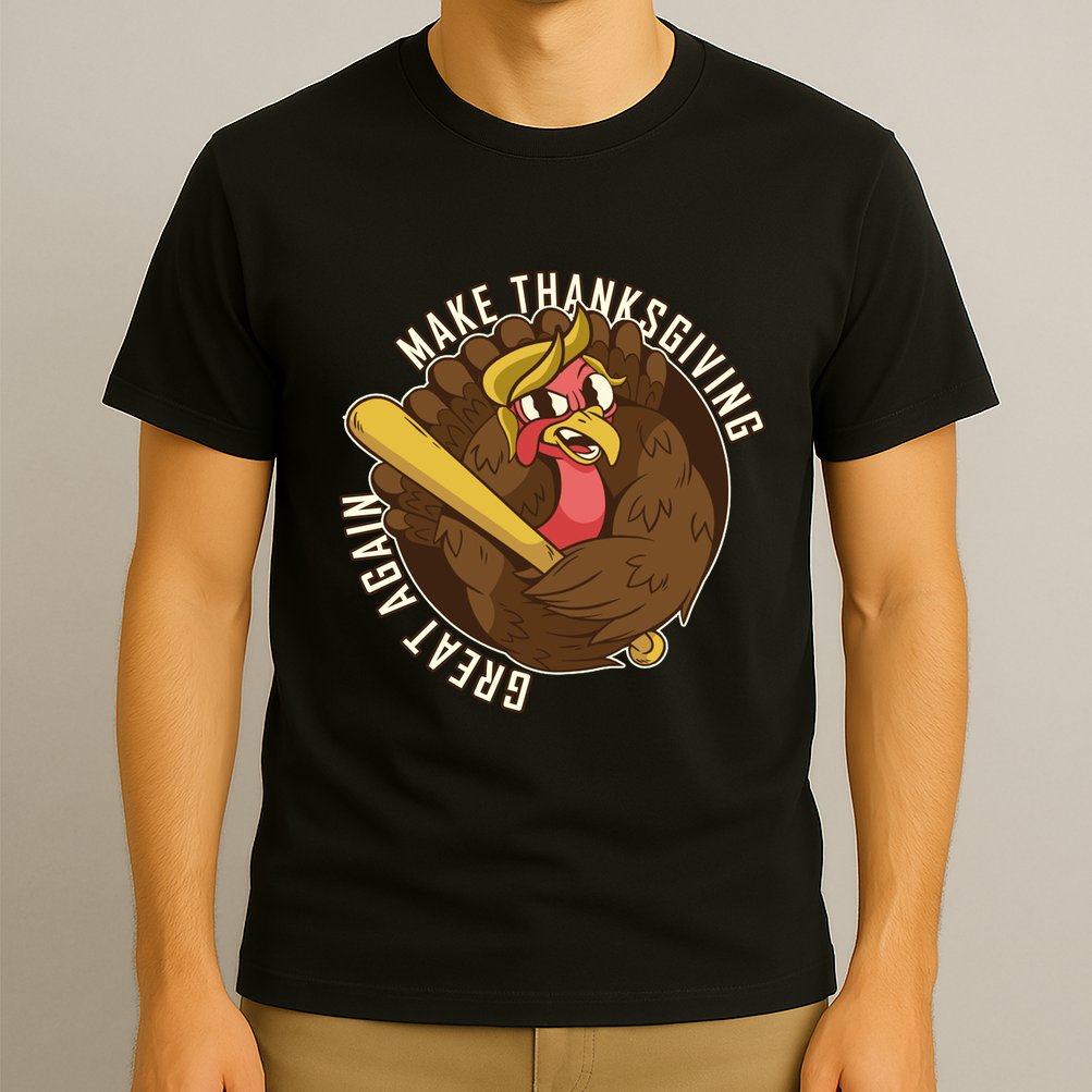 Make Thanksgiving Great Again Pro Trump Turkey Bat T-Shirt