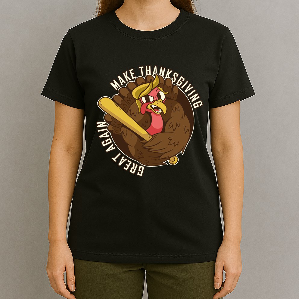 Make Thanksgiving Great Again Pro Trump Turkey Bat T-Shirt