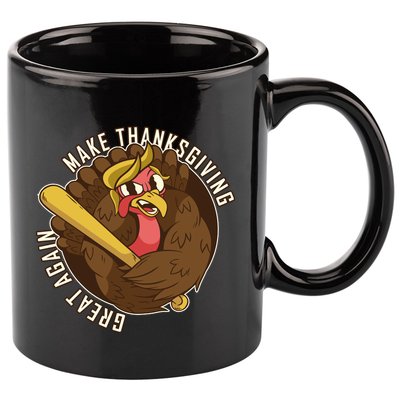 Make Thanksgiving Great Again Pro Trump Turkey Bat 11oz C Handle Ceramic Mug