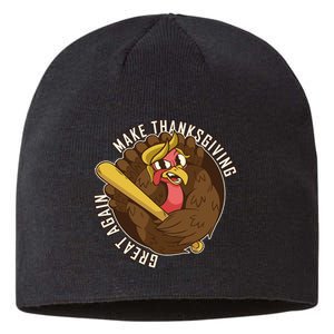 Make Thanksgiving Great Again Pro Trump Turkey Bat Sustainable Beanie