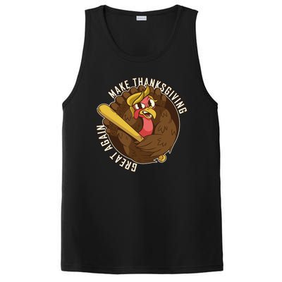 Make Thanksgiving Great Again Pro Trump Turkey Bat PosiCharge Competitor Tank