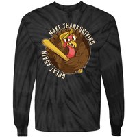 Make Thanksgiving Great Again Pro Trump Turkey Bat Tie-Dye Long Sleeve Shirt