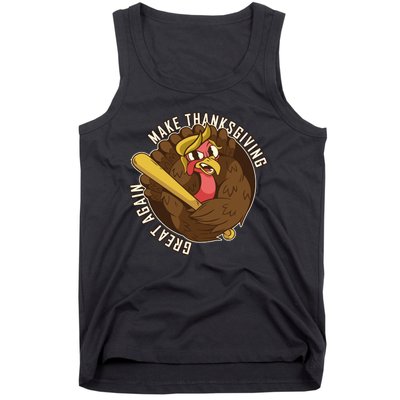 Make Thanksgiving Great Again Pro Trump Turkey Bat Tank Top