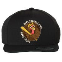 Make Thanksgiving Great Again Pro Trump Turkey Bat Wool Snapback Cap