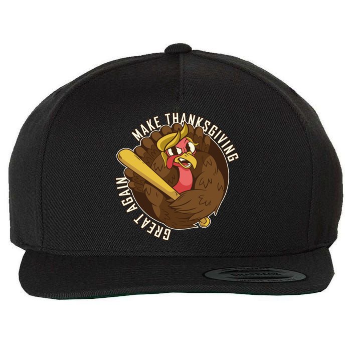 Make Thanksgiving Great Again Pro Trump Turkey Bat Wool Snapback Cap