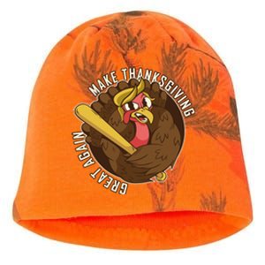 Make Thanksgiving Great Again Pro Trump Turkey Bat Kati - Camo Knit Beanie