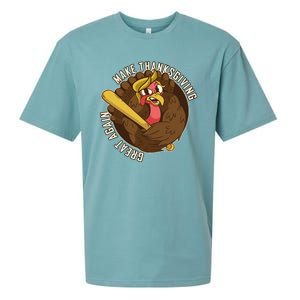 Make Thanksgiving Great Again Pro Trump Turkey Bat Sueded Cloud Jersey T-Shirt