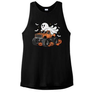 Monster Truck Ghost Pumpkin Halloween Costume Ladies PosiCharge Tri-Blend Wicking Tank