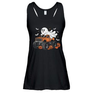 Monster Truck Ghost Pumpkin Halloween Costume Ladies Essential Flowy Tank