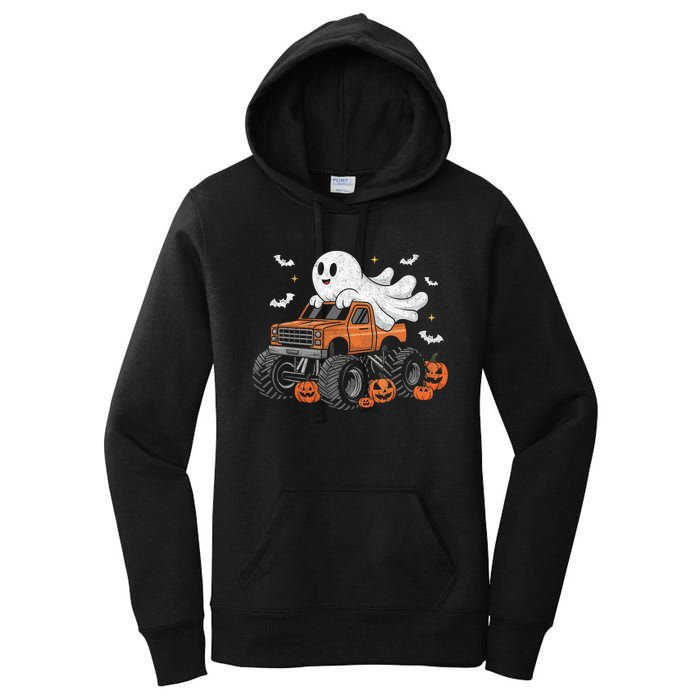 Monster Truck Ghost Pumpkin Halloween Costume Women's Pullover Hoodie