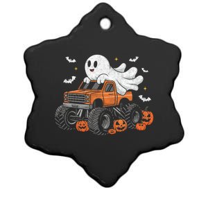 Monster Truck Ghost Pumpkin Halloween Costume Ceramic Star Ornament