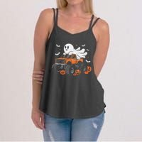 Monster Truck Ghost Pumpkin Halloween Costume Women's Strappy Tank