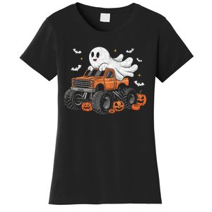 Monster Truck Ghost Pumpkin Halloween Costume Women's T-Shirt