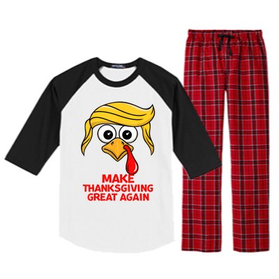 Make Thanksgiving Great Again Trump Turkey Funny Raglan Sleeve Pajama Set