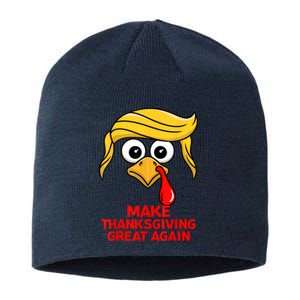 Make Thanksgiving Great Again Trump Turkey Funny Sustainable Beanie