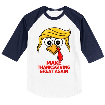 Make Thanksgiving Great Again Trump Turkey Funny Baseball Sleeve Shirt