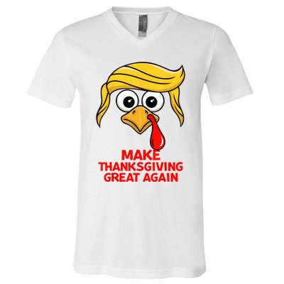 Make Thanksgiving Great Again Trump Turkey Funny V-Neck T-Shirt