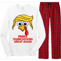 Make Thanksgiving Great Again Trump Turkey Funny Long Sleeve Pajama Set