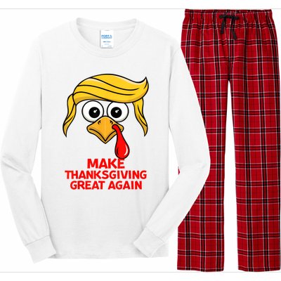 Make Thanksgiving Great Again Trump Turkey Funny Long Sleeve Pajama Set