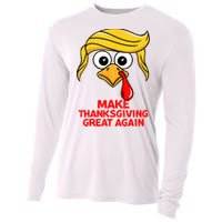 Make Thanksgiving Great Again Trump Turkey Funny Cooling Performance Long Sleeve Crew