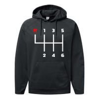 Manual Transmission Gear Shifter Pattern Performance Fleece Hoodie