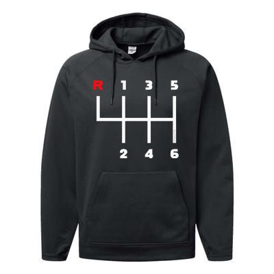 Manual Transmission Gear Shifter Pattern Performance Fleece Hoodie