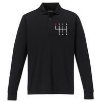 Manual Transmission Gear Shifter Pattern Performance Long Sleeve Polo