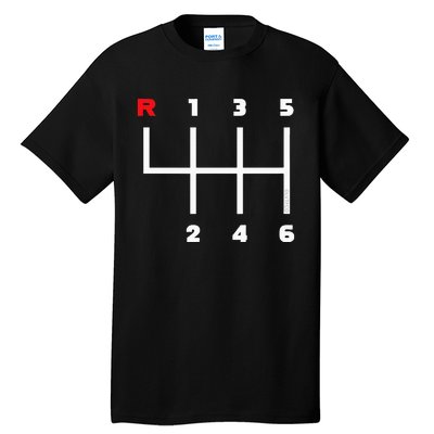 Manual Transmission Gear Shifter Pattern Tall T-Shirt