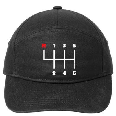 Manual Transmission Gear Shifter Pattern 7-Panel Snapback Hat