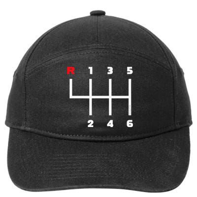 Manual Transmission Gear Shifter Pattern 7-Panel Snapback Hat