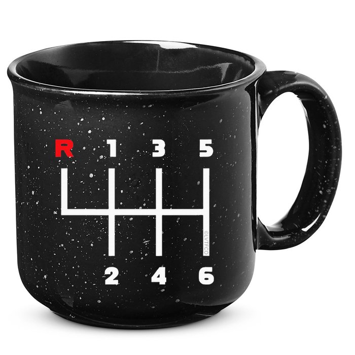Manual Transmission Gear Shifter Pattern 15oz Campfire Ceramic Mug