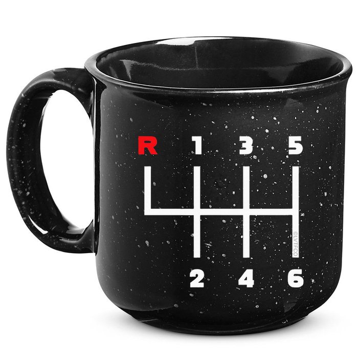 Manual Transmission Gear Shifter Pattern 15oz Campfire Ceramic Mug