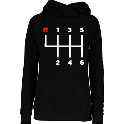 Manual Transmission Gear Shifter Pattern Womens Funnel Neck Pullover Hood